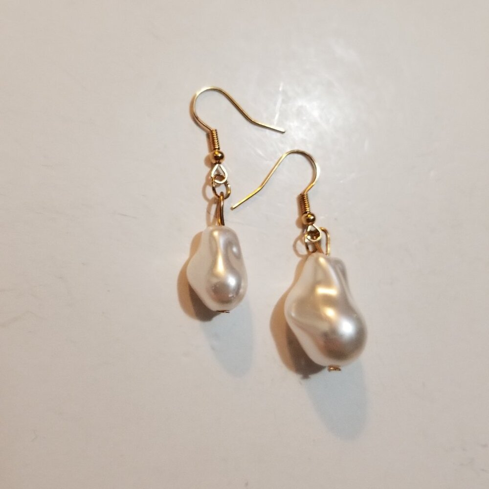 Different Shapes and Sizes Pearl Earring Pair